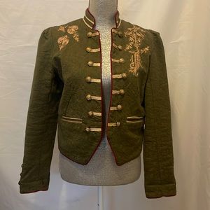 Military style green jacket, free people brand